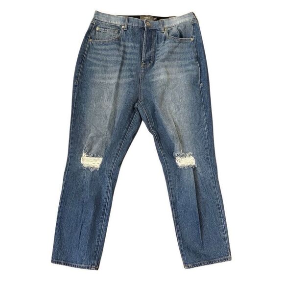 NEW Torrid Mom Jean Straight Premium Classic Denim High-Rise Crop Jeans Size 12 - Picture 1 of 6